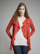 Thumbnail for your product : White + Warren Superfine Cashmere Ruffle Cardigan