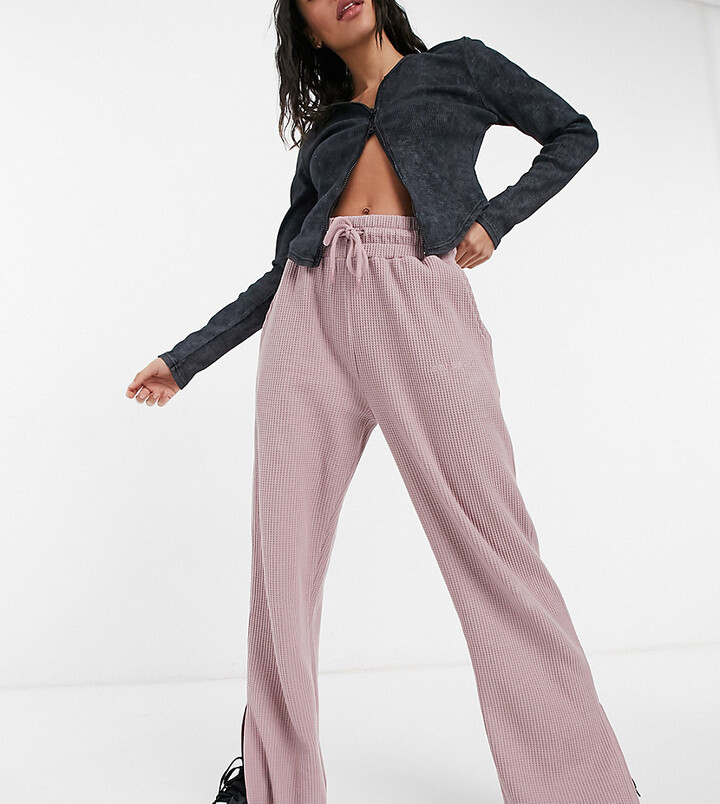 Collusion 90's dad waffle wide leg low rise jogger in purple