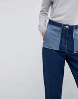 Thumbnail for your product : ASOS Contrast Wash Turn Up Jeans