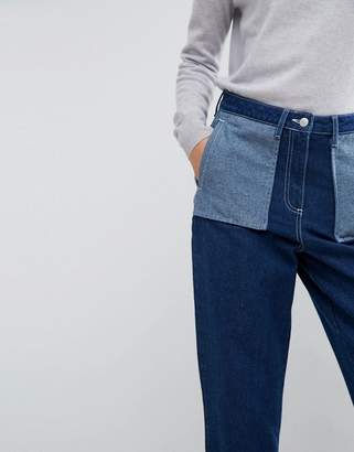 ASOS Contrast Wash Turn Up Jeans