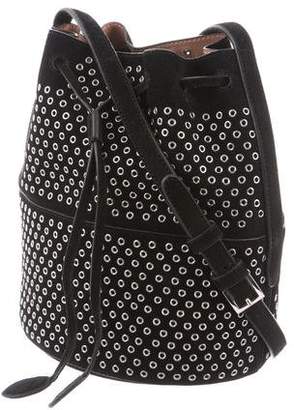 Alaia Grommet-Embellished Suede Bucket Bag