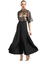 Thumbnail for your product : Barbara Casasola Pleated Crepe De Chine Palazzo Trousers