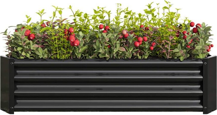 47.24 in. L Black Metal Raised Beds