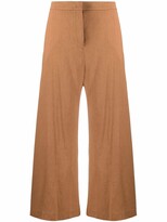 Thumbnail for your product : Pt01 Cropped Wide-Leg Trousers