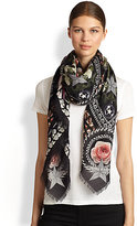 Thumbnail for your product : Givenchy Paradise Flowers Silk & Wool Scarf