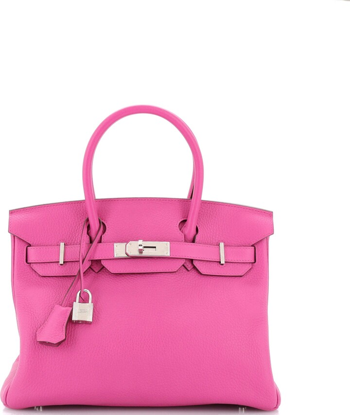 Hermes Pink Epsom Leather Palladium Hardware Birkin 30 Bag - ShopStyle