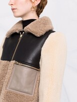 Thumbnail for your product : Sandro Panelled Shearling Coat