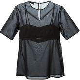 Thumbnail for your product : Alexander Wang T By bra insert sheer top - women - Cotton/Polyester - 4