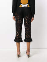 Thumbnail for your product : Moschino cropped lace trousers