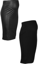 Thumbnail for your product : boohoo Maternity 2 Pack PU + Jersey Midi Skirt