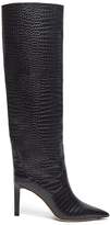 Thumbnail for your product : Jimmy Choo Mavis 85 Crocodile Effect Leather Boots - Womens - Dark Grey