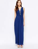 Thumbnail for your product : Little Mistress Maxi Dress With Embellished Plunge Detail