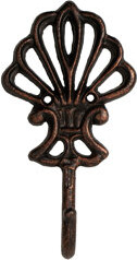 Iron Wall Hook - FantasHome Wall Mounted Cast Iron Home Décor Single Hook (Fleur De Lis)