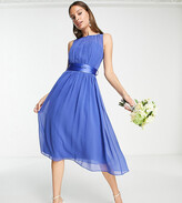 Thumbnail for your product : Little Mistress Tall Bridesmaid midi skater dress in blue