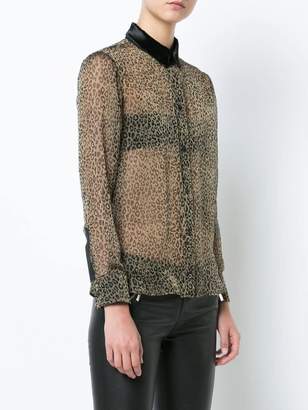 Amiri sheer leopard print shirt