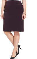 Thumbnail for your product : Kasper Plus Size Seamed Stretch Pencil Skirt