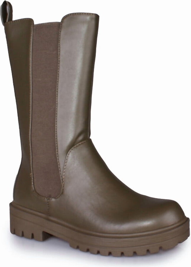 Soda Sunglasses Women’s Olive Green Chelsea Mid-Calf Boots