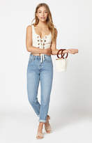 Thumbnail for your product : Lucca Couture Steph Grommet Lace-Up Crop Top