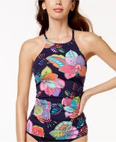 Thumbnail for your product : Anne Cole Cactus Floral-Print High-Neck Tankini Top