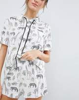 Thumbnail for your product : ASOS Safari Print Shirt & Short Pajama Set
