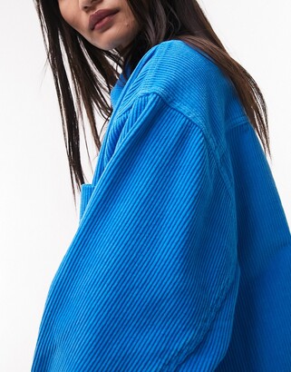 Topshop oversized shirt in blue cord - ShopStyle