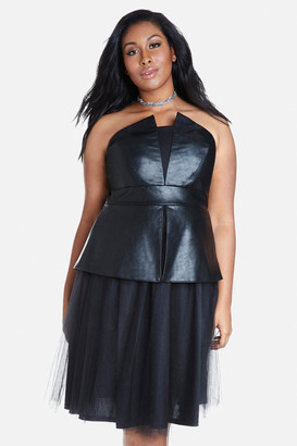 Fashion to Figure Sidney Strapless Faux Leather Dress
