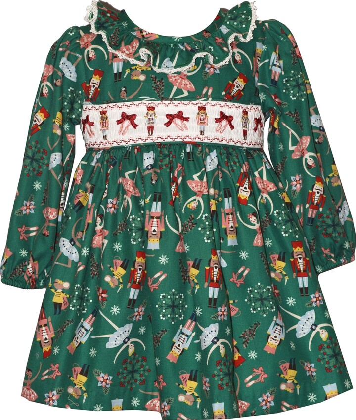 Bonnie Baby Baby Girls 2 Piece Nutcracker Smocking Dress and Panty Set