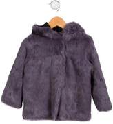 Thumbnail for your product : Adrienne Landau Girls' Hooded Fur Jacket