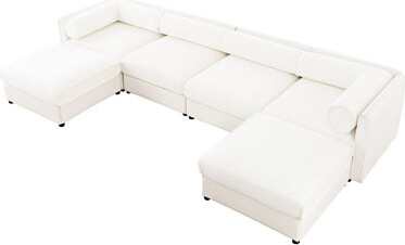 Hokku Designs Modular Sectional Sofa With Storage And Ottomans