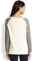 Thumbnail for your product : Rebecca Taylor Metallic Leopard-Patterned Raglan-Sleeved Sweater