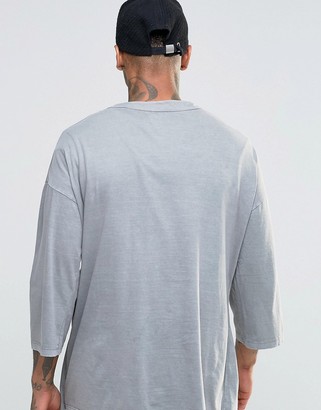 ASOS Oversized Long Sleeve T-Shirt With Kimono Wrap Detail