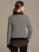 Thumbnail for your product : Banana Republic Textured Stripe Merino Wool Pullover