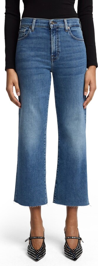 7 For All Mankind Alexa Crop Flare Stretch Denim Jeans