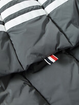 Thumbnail for your product : Thom Browne Grosgrain-Trimmed Striped Quilted Shell Down Scarf - Men - Gray