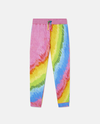 Stella McCartney Rainbow Print Cotton Fleece Joggers, Woman, Pink