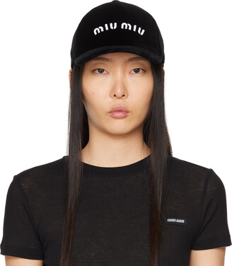 Miu Miu Black Velvet Baseball Cap - ShopStyle Hats