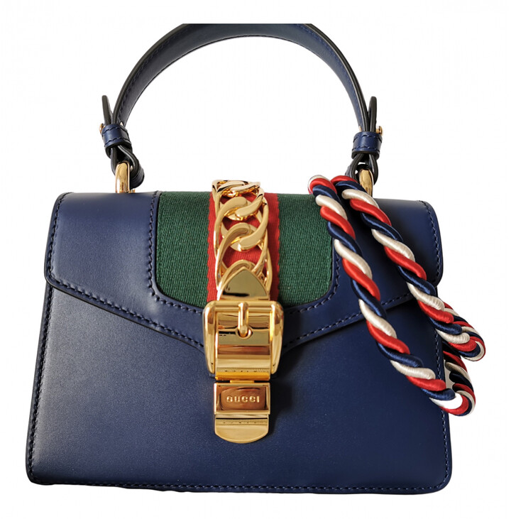 Gucci blue Leather Handbags - ShopStyle Bags