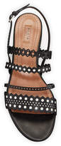 Thumbnail for your product : Alaia Flat Laser-Cut Chamois Slingback Sandals