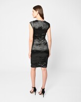 Thumbnail for your product : Nicole Miller Techno Metal Short Sleeve Wrap Dress