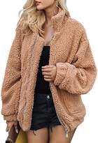 Thumbnail for your product : BerryGo Women's Faux lambswool Fluffy Teddy Bear Coat Outwear Light ,M