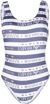 Thumbnail for your product : Emporio Armani Striped Open-Back Swimsuit