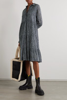Thumbnail for your product : Ganni Tiered Floral-print Georgette Midi Shirt Dress