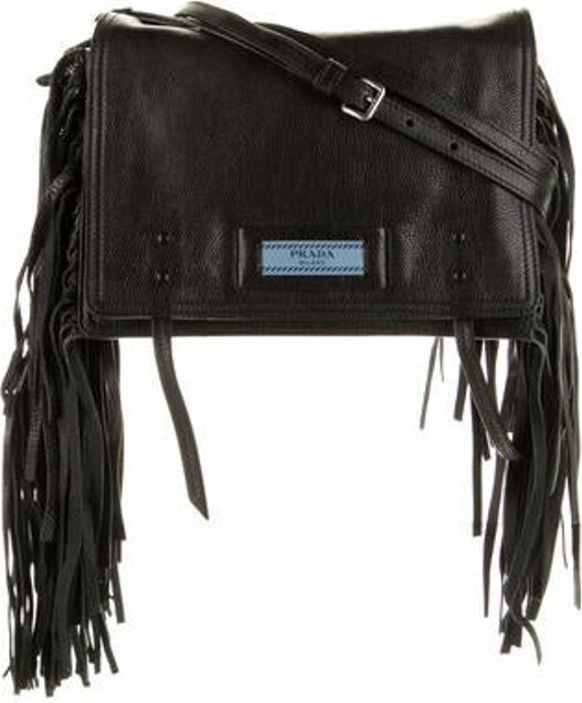 Prada Glace Calf Leather Satchel Bag in Black Nero