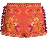 Antik Batik Tasseled Embroidered Cotton-Piqué Shorts