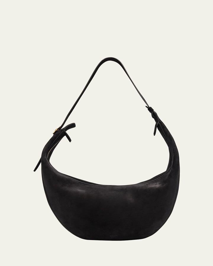 KHAITE Augustina Zip Suede Hobo Bag