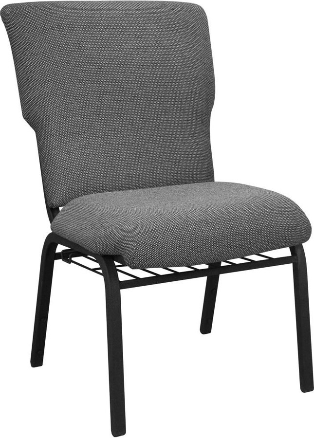 Emma+oliver Discount Church Chair 21 In. Wide Black marble fabric