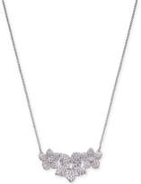 Thumbnail for your product : Kate Spade Silver-Tone Pavé Flower Pendant Necklace, 17" + 3" extender