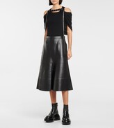 Thumbnail for your product : Loewe Cold-shoulder crepe jersey top