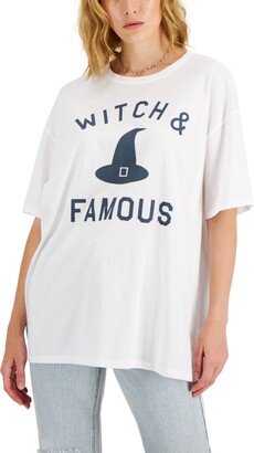 Grayson Threads Black Juniors' Cotton Witch & Famous Graphic T-Shirt