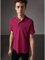 Thumbnail for your product : Burberry Check Placket Cotton Piqué Polo Shirt